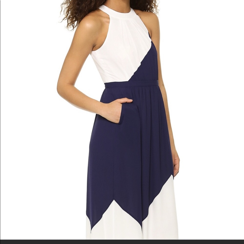 Shoshanna  Darren Navy and White Maxi Dress
